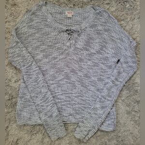 Mossimo Supply Co. Gray Marled Knit Sweater